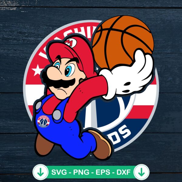 Super Mario NBA Washington Wizards SVG file for cutting machines
