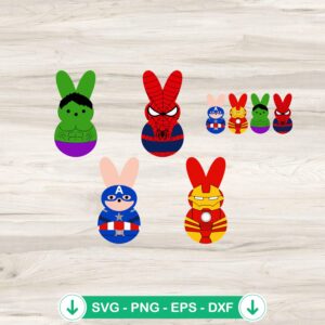 Superheroes Avenger Easter Bunny SVG file, Cricut cut file