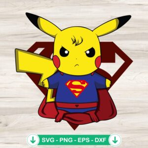 Superman-Pikachu-SVG.jpg Superman Pikachu SVG file for Cricut and cutting machine