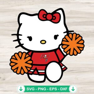 Tampa Bay Buccaneers Hello Kitty Cheerleader SVG file for cutting machines