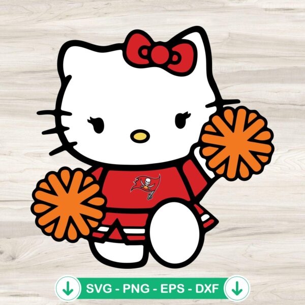 Tampa Bay Buccaneers Hello Kitty Cheerleader SVG file for cutting machines
