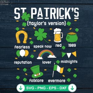Taylor Swift St Patricks Day SVG file for Cricut cutting machine