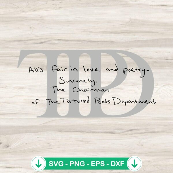 Taylor Swift TTPD vintage SVG file for cutting machines