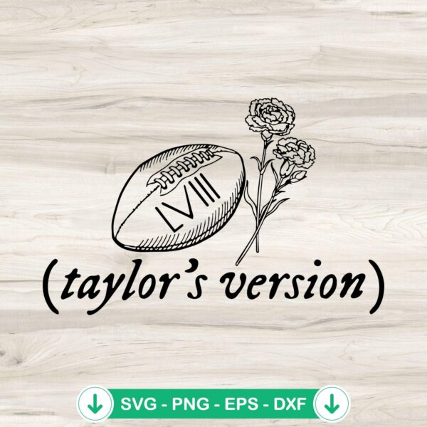 Taylor's Version LVIII SVG file for KC Chiefs Super Bowl 2024 cutting file