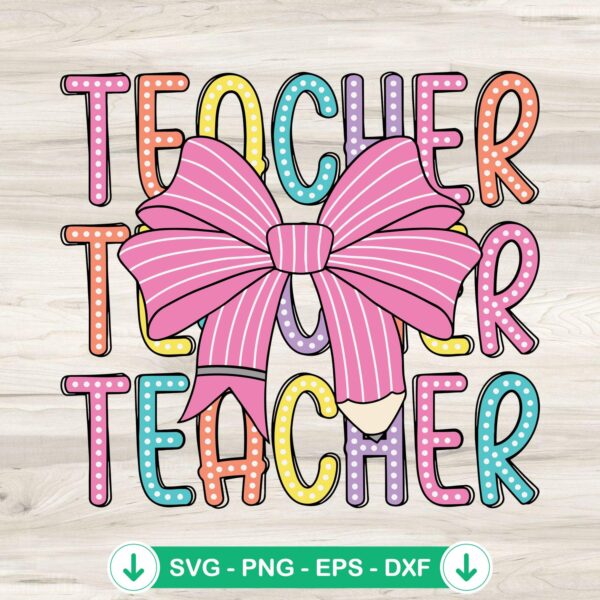 Coquette Teacher SVG file for Cricut and cutting machine