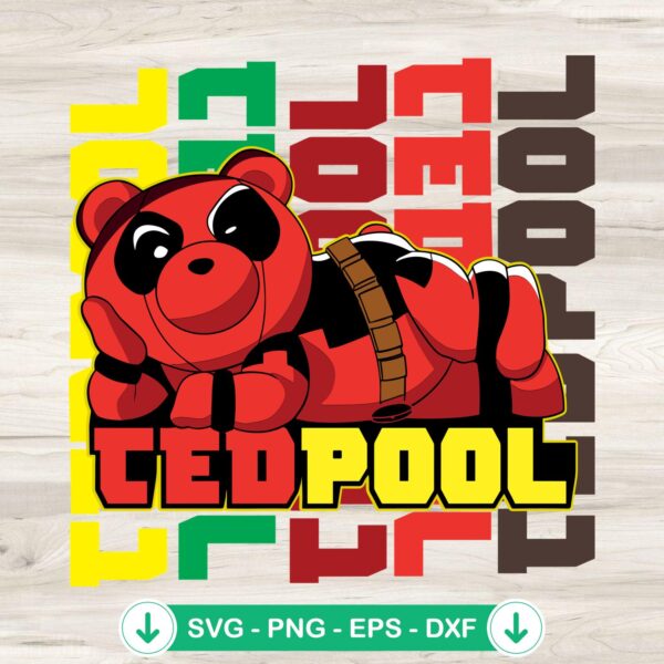 Tedpool SVG file - Teddy Bear Deadpool cutting file