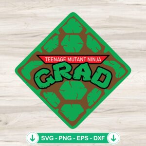 Teenage-Mutant-Ninja-Grad-SVG.jpg Teenage Mutant Ninja Grad SVG file for Cricut cutting machine
