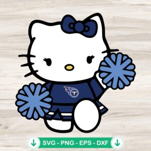 Tennessee Titans Hello Kitty Cheerleader svg file for cricut
