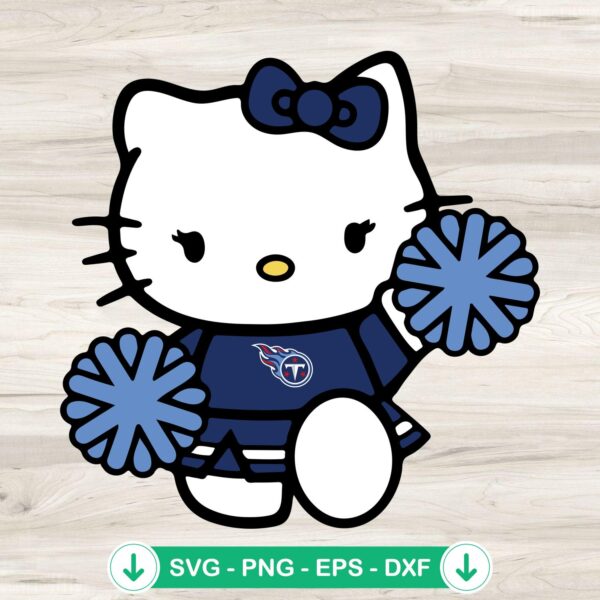 Tennessee Titans Hello Kitty Cheerleader svg file for cricut