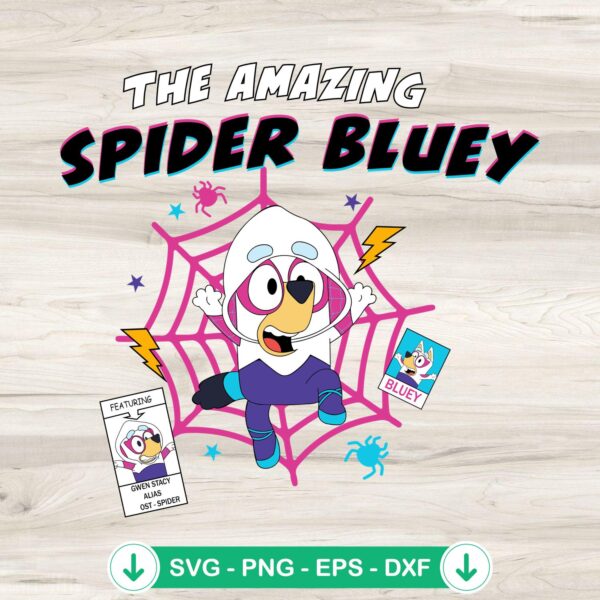 The Amazing Spider Bluey SVG file for cricut cutting machine