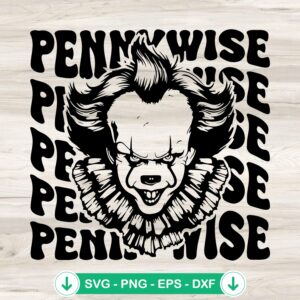 The Clown Pennywise SVG file, Cricut cut file for horror