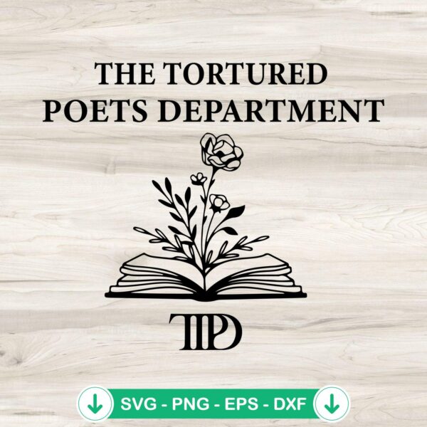 The Tortured Poets Department SVG file for Cricut cutting