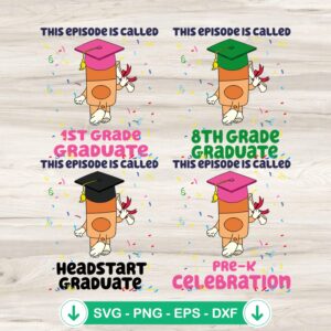Bluey Bingo Graduation SVG file for cutting machines