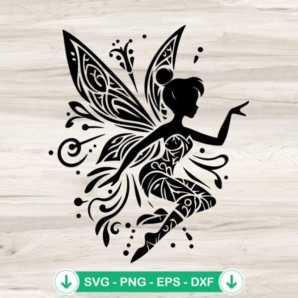 Tinker Bell Zentangle SVG file for Cricut cutting machine