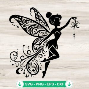 TinkerBell SVG file in mandala zentangle style for cutting machine