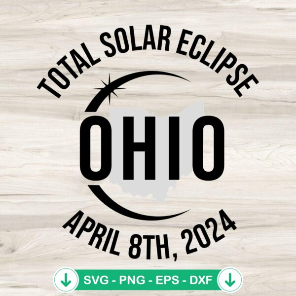 Total Solar Eclipse Ohio SVG file for Cricut cutting machine