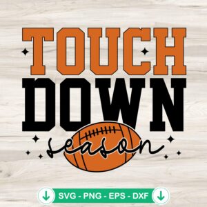 Touchdown Season SVG file for Cricut, retro football cut file