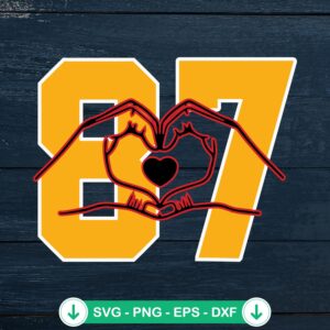 Travis Kelce 87 Heart Hands SVG file for Cricut cutting