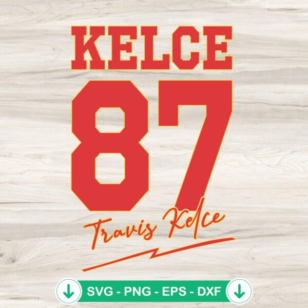 Travis Kelce 87 svg file for Cricut and DIY cutting projects