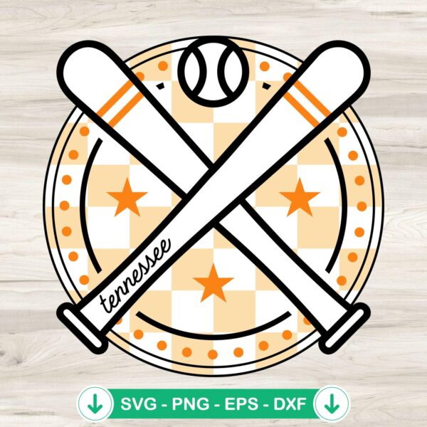 Tri Star Tennessee Baseball SVG file for Cricut cutting machine