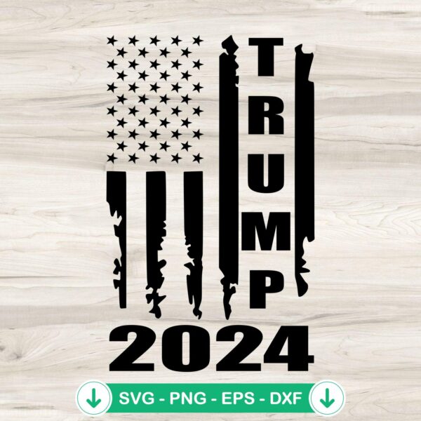 Trump 2024 USA Flag SVG file for cutting machine
