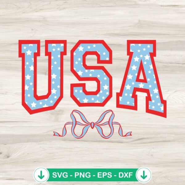 USA Coquette Bow SVG file for Cricut cutting machine