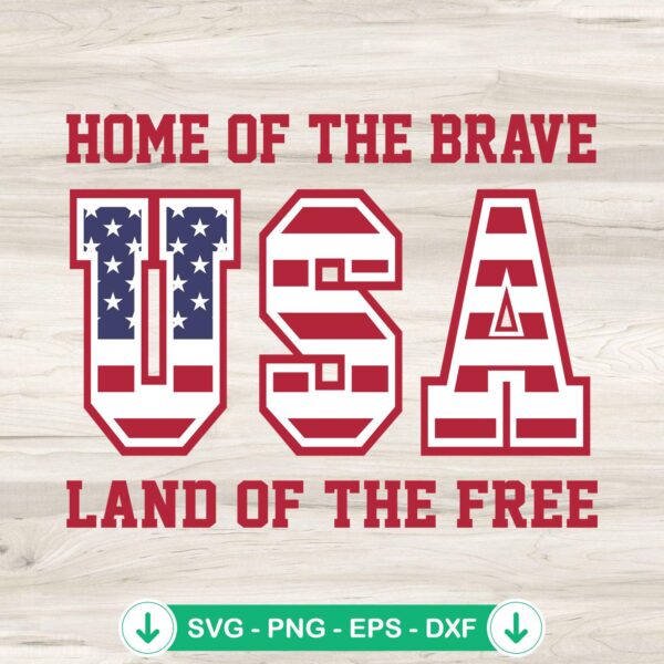 USA SVG file for Home Of The Brave, cricut svg cutting file