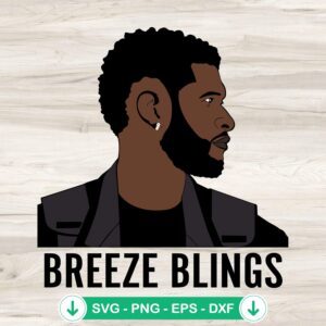 Usher SVG file and Breeze Blings cutting file for crafts