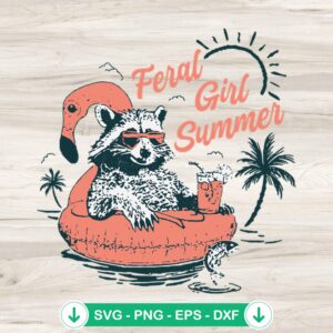 Vintage Feral Girl Summer SVG file for cricut cutting