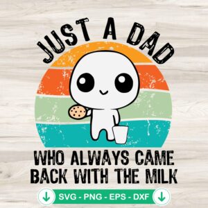 Vintage Just A Dad Who Always Came Back With The Milk svg file for cutting machines
