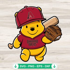 Winnie The Pooh Arizona Diamondbacks cricut svg cutting file