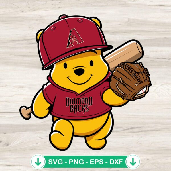 Winnie The Pooh Arizona Diamondbacks cricut svg cutting file