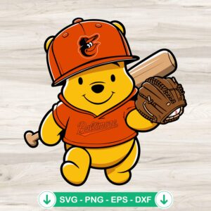 Winnie The Pooh Orioles SVG file for Cricut cutting machine