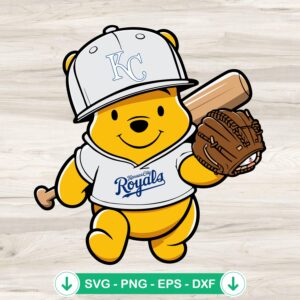 Winnie The Pooh Kansas City Royals svg file for Cricut