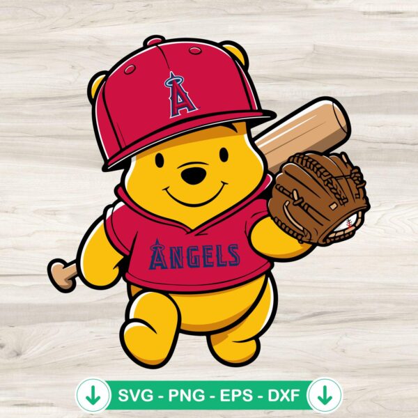 Winnie The Pooh Los Angeles Angels svg file for cutting machine