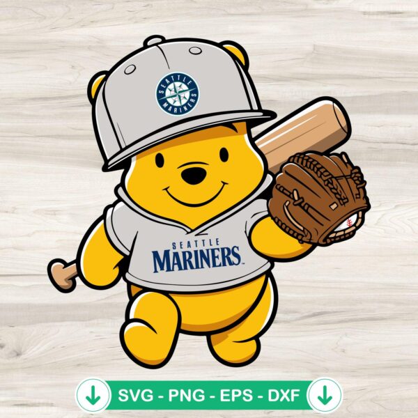 Winnie The Pooh Seattle Mariners SVG file for cutting machines