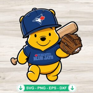 Winnie The Pooh Toronto Blue Jays baseball SVG file for cutting machines