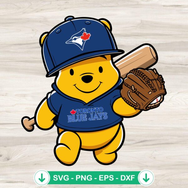 Winnie The Pooh Toronto Blue Jays baseball SVG file for cutting machines