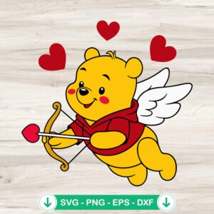 Winnie the Pooh Cupid SVG file for Cricut cutting machine