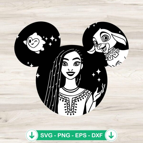 Wish Asha Valentino Mickey Ears svg file for cutting, cricut svg