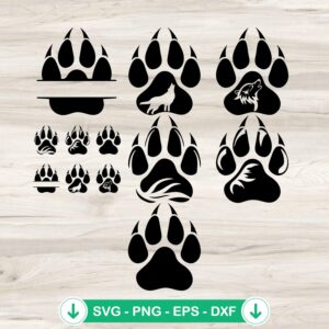 Wolf Paw Silhouette svg file for cricut svg cutting file