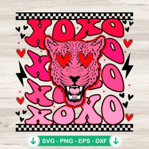 Xoxo Jaguar Valentine SVG file, cricut svg cut file