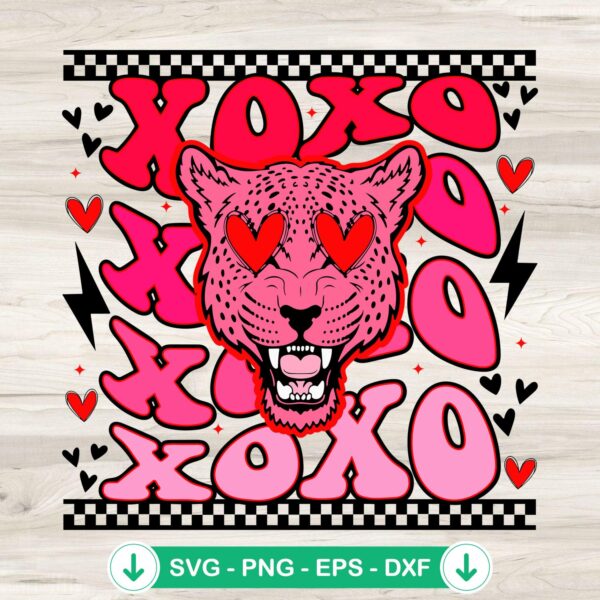 Xoxo Jaguar Valentine SVG file, cricut svg cut file