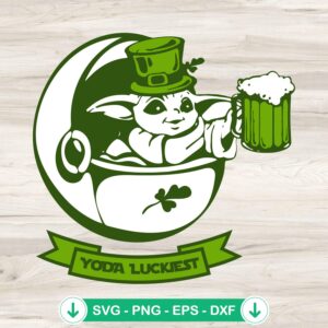Yoda Luckiest SVG file for St Patrick's Day, cricut svg