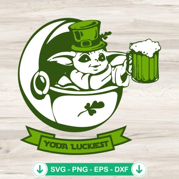 Yoda Luckiest SVG file for St Patrick's Day, cricut svg