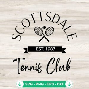 Scottsdale Tennis Club Est. 1987 SVG file for Cricut cutting machine.