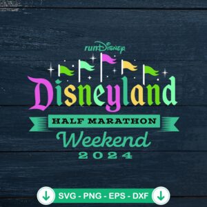 RunDisney Disneyland Half Marathon 2024 svg file for cricut