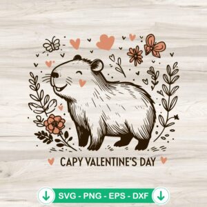 Capybara Valentine's Day SVG file - cutting file for Cricut