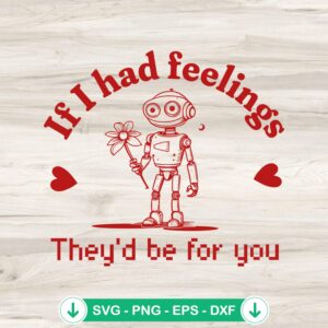 Robot Valentine's Day SVG file for cutting machines