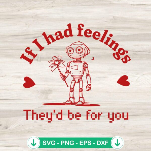 Robot Valentine's Day SVG file for cutting machines